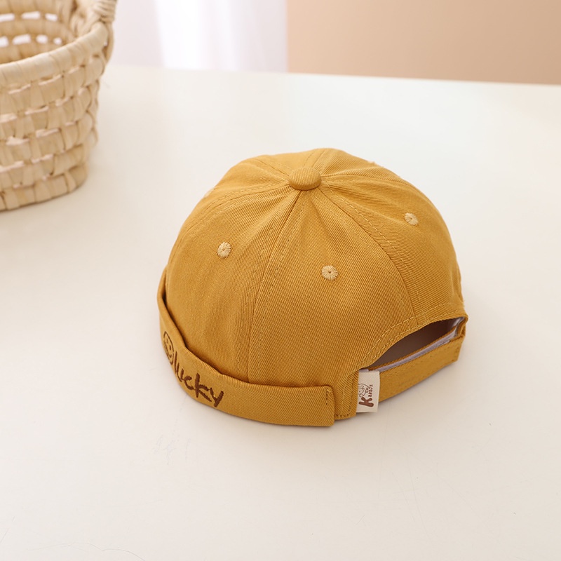 lucky smiling face melon hat children's fashion all-match brimmed landlord hat boy street shooting yuppie hat