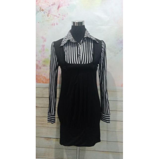 Polo Black Stripe Dress | Shopee 