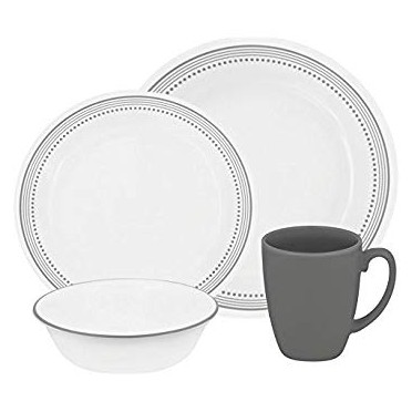 Authentic Corelle Livingware Mystic Grey 16-Piece Dinnerware Set ...