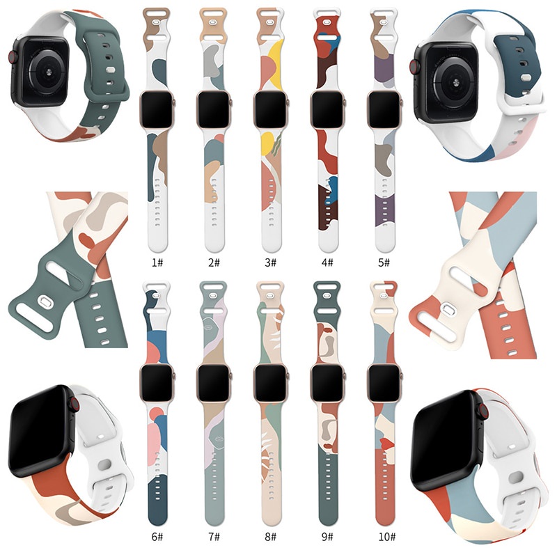 Silicone Strap For Apple watch band 44mm 45mm 42mm watchband bracelet