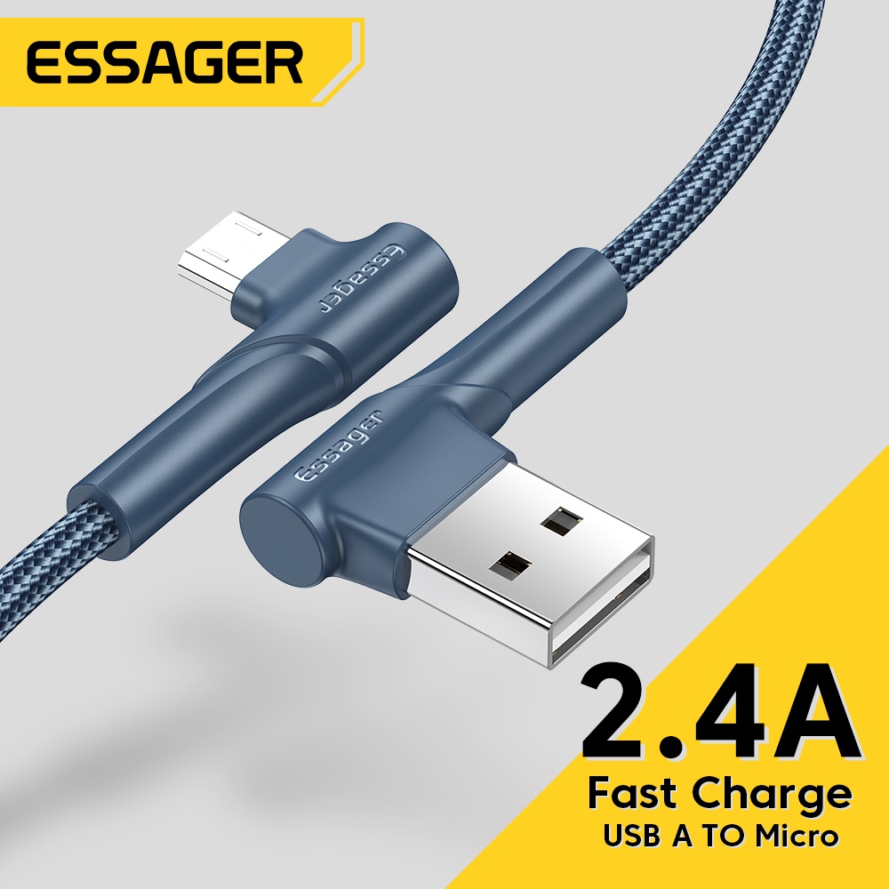 Essager USB to Micro Cable Dual Interface 90 Degree Game Data Cable