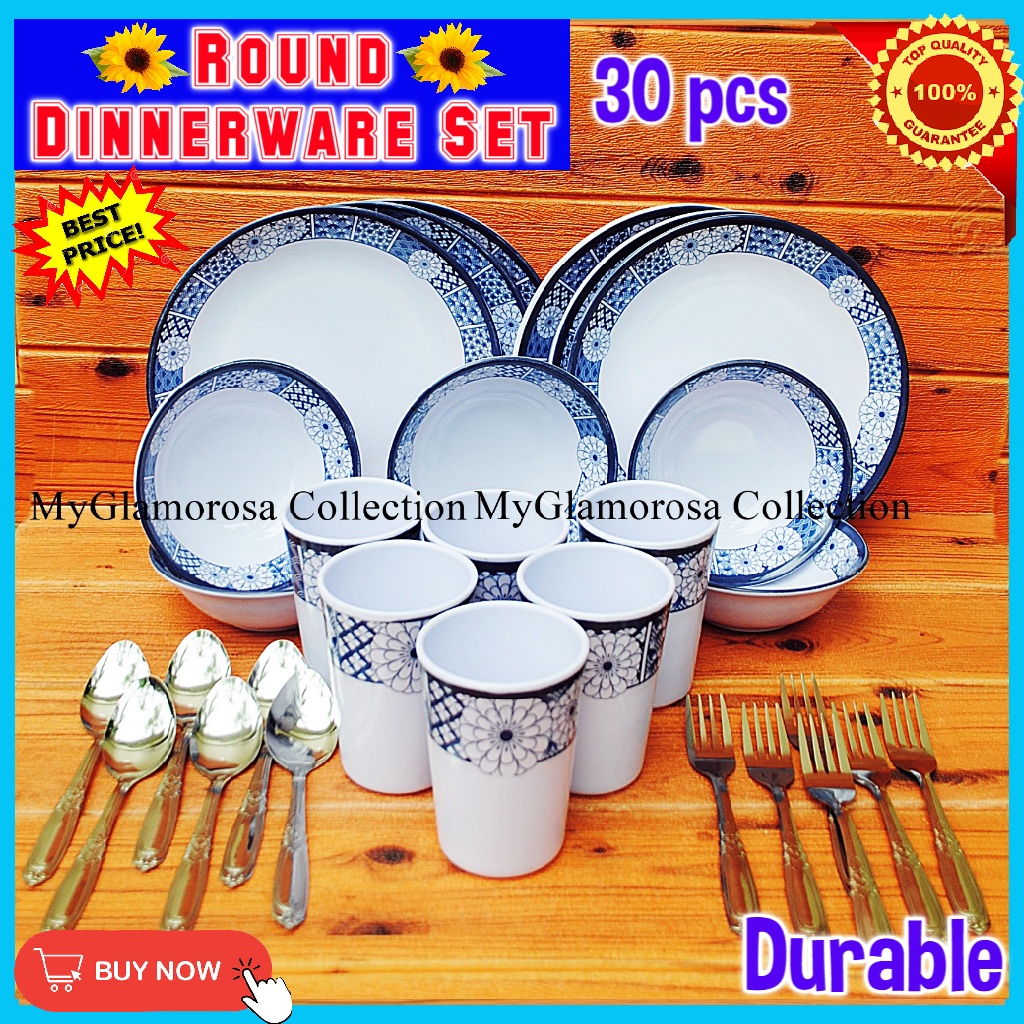 MyGlamorosa Collection( 30 pcs ) Round Dinnerware Set/ Melamine Dinnerware Set/Dinnerware Set