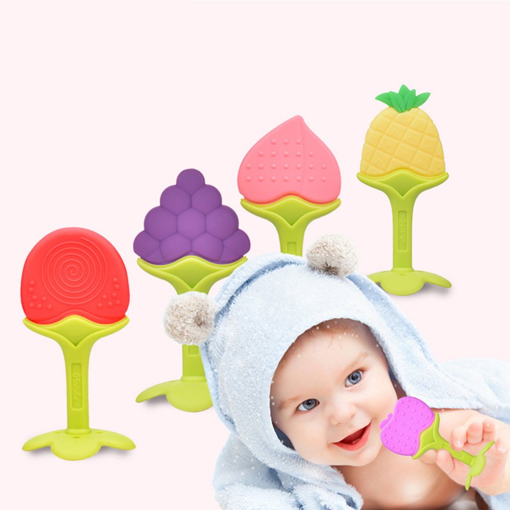 Baby Teether Safety Silicone Fruit Teethers for Baby Infant Kids Chew