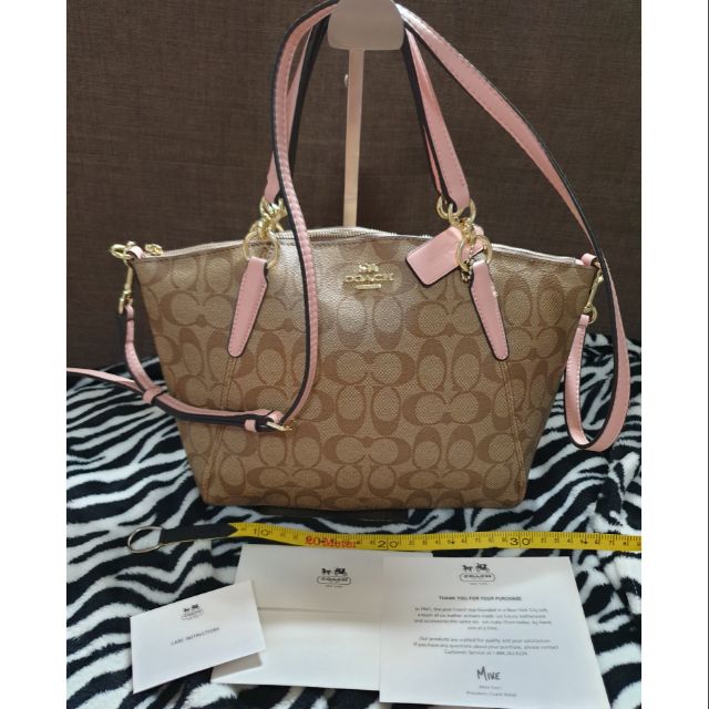 Coach 2 way bag pink brown | Shopee Philippines