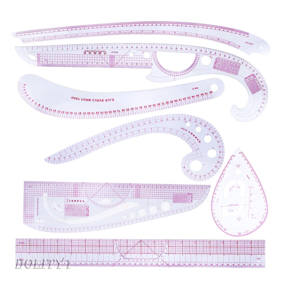 7Pcs French Curve Ruler Set for Sewing Dressmaking Tailoring Pattern