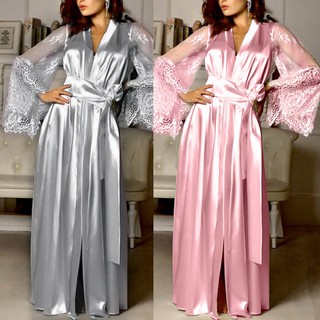 long silk nightgown and robe