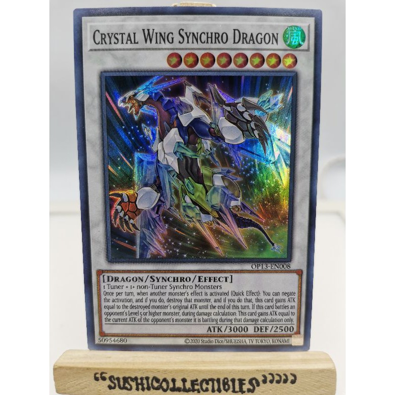 Ccg Individual Cards Super Rare Yugioh Op13 En008 Crystal Wing Synchro Dragon Collectible Card Games