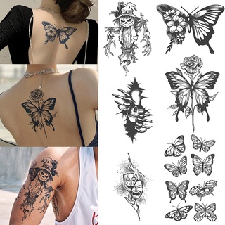 【SUN】Magic Tattoo Sticker Waterproof Lasting 2 Weeks Butterfly Fake Tattoo Temporary Tattoo Minimalist Tattoo