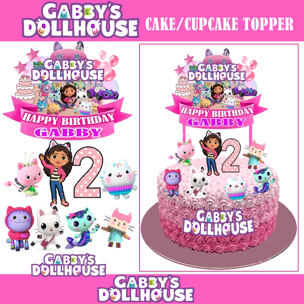 Gabby Dollhouse Cake Topper, Gabby Dollhouse Png, Gabby Dollhouse ...