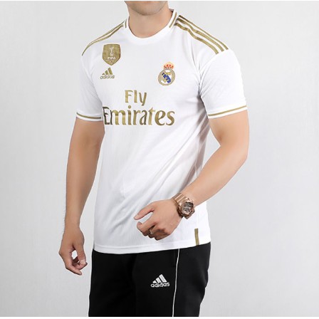 Download White Real Madrid FLY EMIRATES Short-Sleeve Soccer Jersey ...
