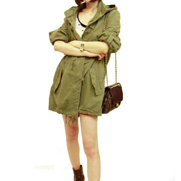 army green hooded parka