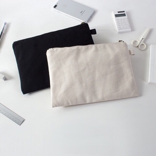 Canvas  Zipper Pouch Plain design Katsa bag Dustproof Storage organizer bag