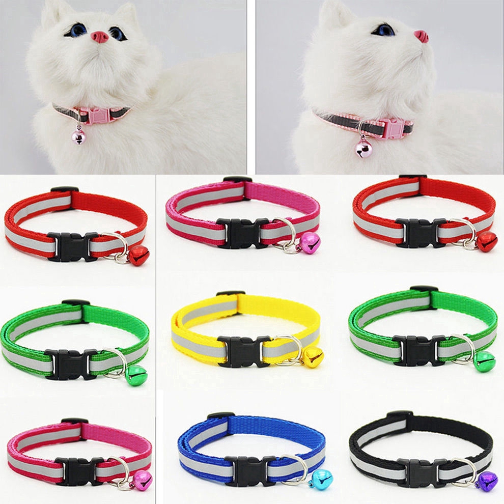 Adjustable Breakaway Nylon Pet Cat Safety Collar with Bell Shopee