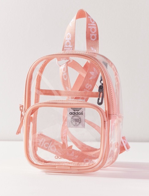 pink see through backpack