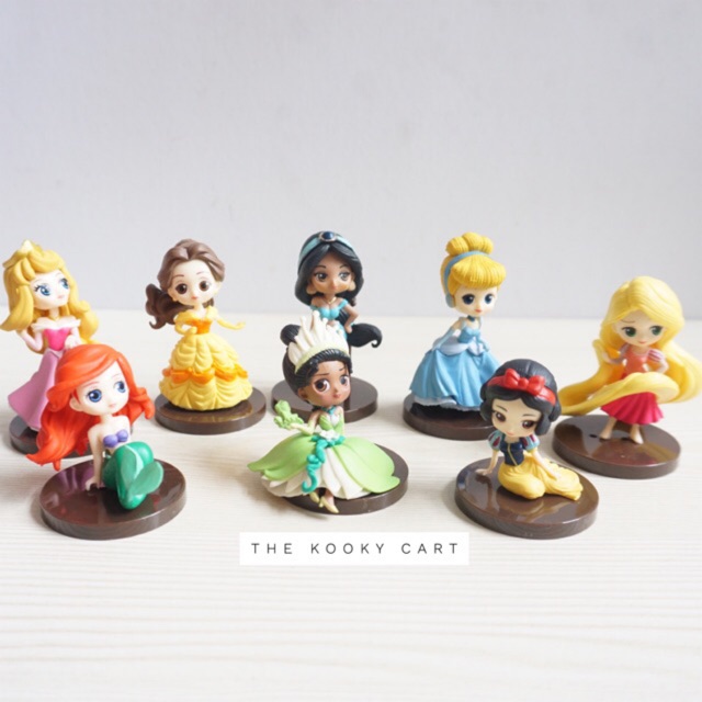 8//11Pcs Disney Princess Cinderella Ariel Snow White Figure Toy Cake Topper Doll