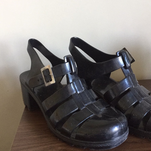 caged jelly shoes