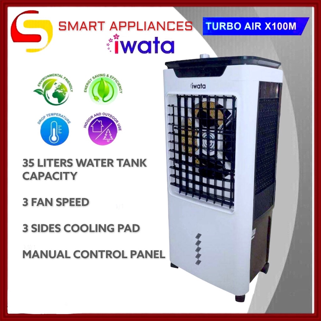 Iwata Turbo Air X100M Evaporative Air Cooler With 2 Ice Pack by Smart