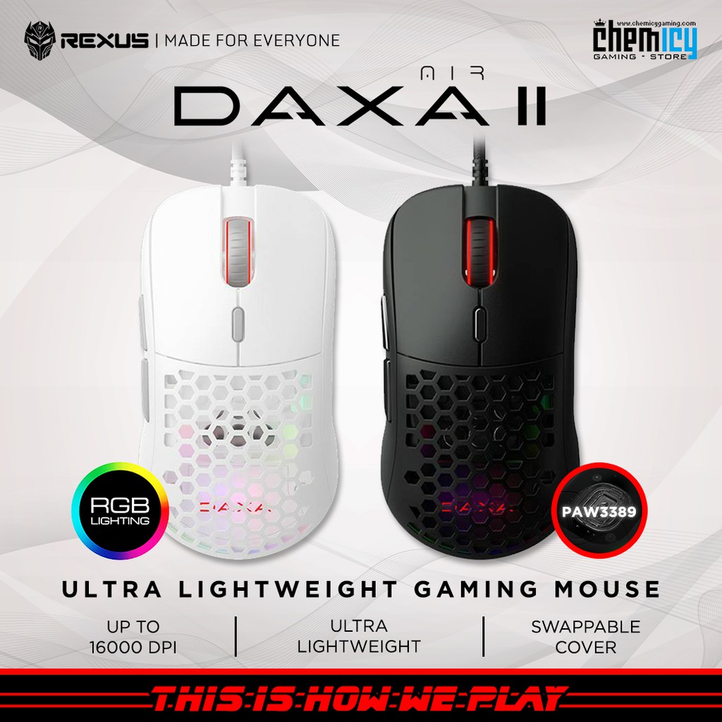  Rexus Daxa Air  Ii Rgb Ultra Silent Lightweight Gaming 