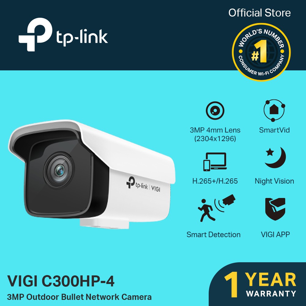【在庫処分大特価!!】 TP-LINK VIGI 3MP屋外用バレット型ネットワークカメラ 4mm C300HP-4