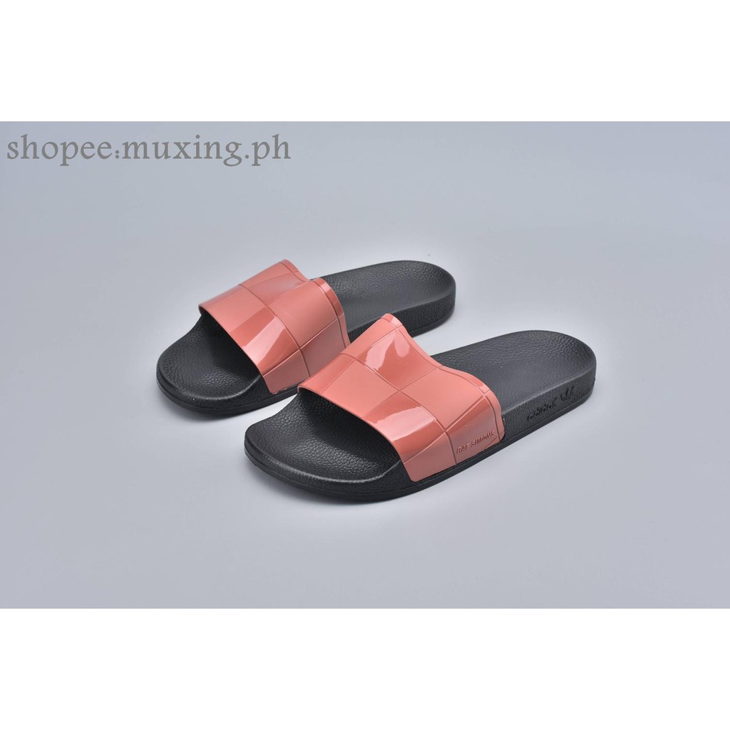 adidas slippers red and black