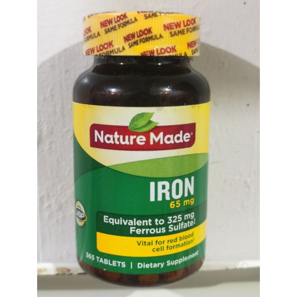 Nature Made iron ferrous sulfate 365 tablet vitamin red blood cell