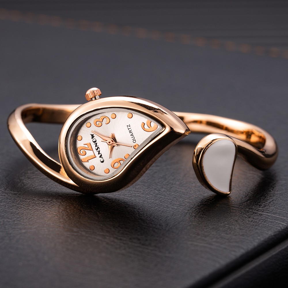 Luxury Rose Gold Bangle Watch Women Cuff Bracelet Watch Shopee