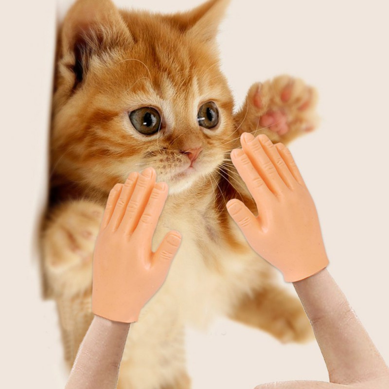 [ONHAND STOCK]Funny Cat Small Rubber Hands Finger Cap Kitten Cat Toy Meme #1