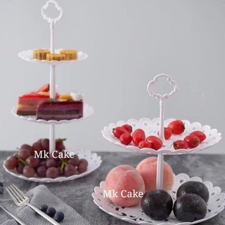 3layer cake/fruits/snacks plate party home Display stand plate white plate