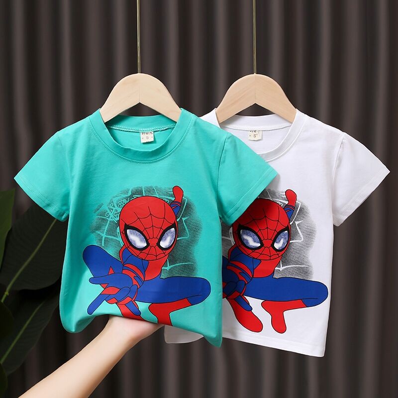 cartoon character tops cotton t shirts for child boys and girls kids random  colors | Shopee Philippines