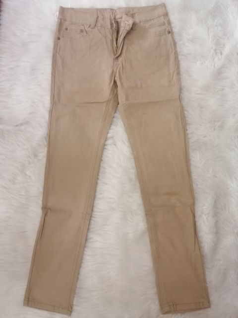 khaki denim trousers