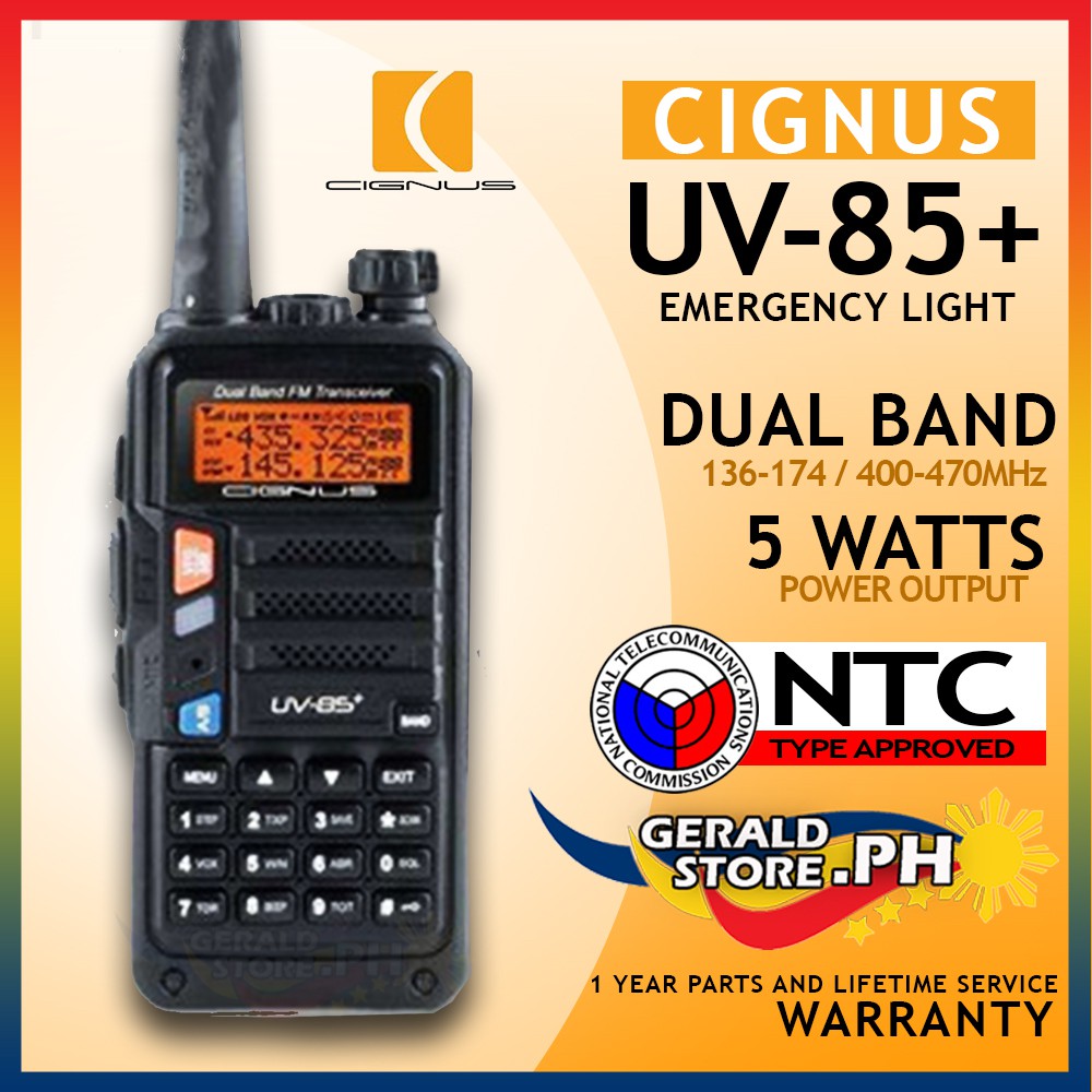 Cignus UV85+ Dual Band Two Way Radio VHF UHF Long Distance Quality