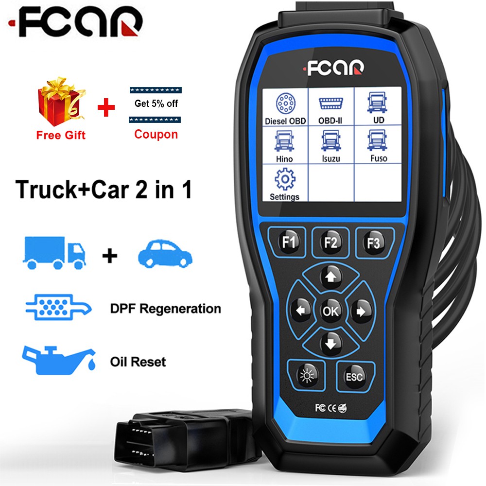 Fcar F506 Pro HD Diesel Truck Scanner Heavy Duty Diesel Truck Car 2in1