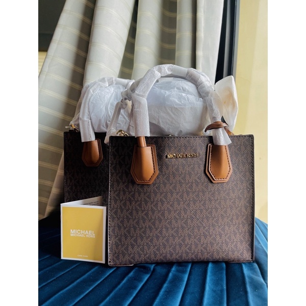 Original Michael Kors Mercer Medium Logo and Leather Accordion or Pebbled Crossbody  Bag | Shopee Philippines