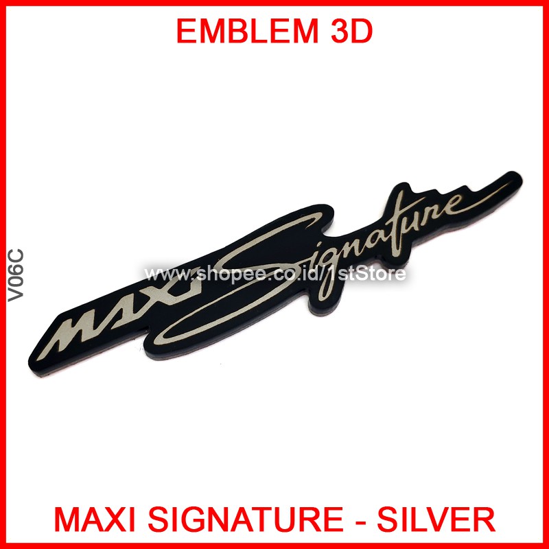 Emblem Maxi Signature Silver Stickers 3d Logo Yamaha New Nmax 150 155 ...