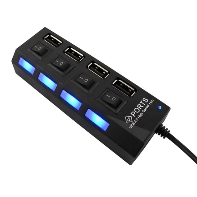 Port 4 Switch Usb 2.0 Hub With Led Lights 