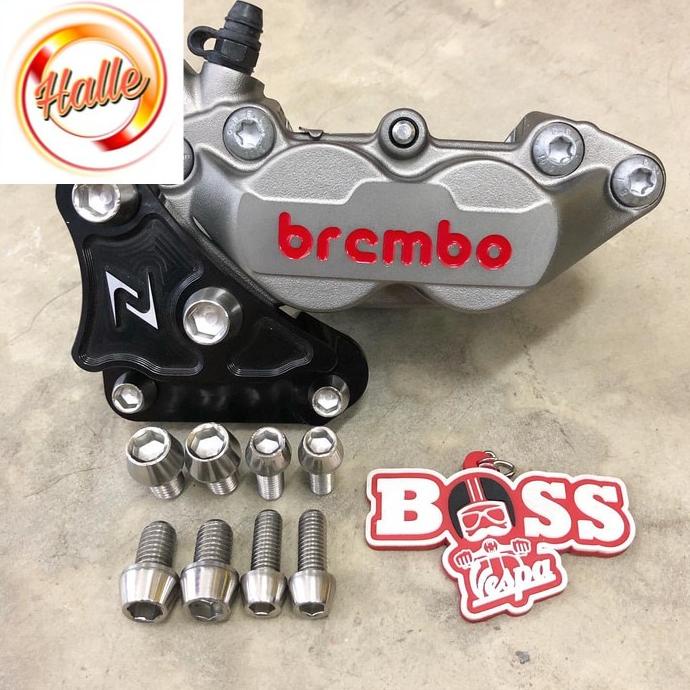 Original Brembo 4 Piston Vespa Caliper Stainless Bolts Shopee