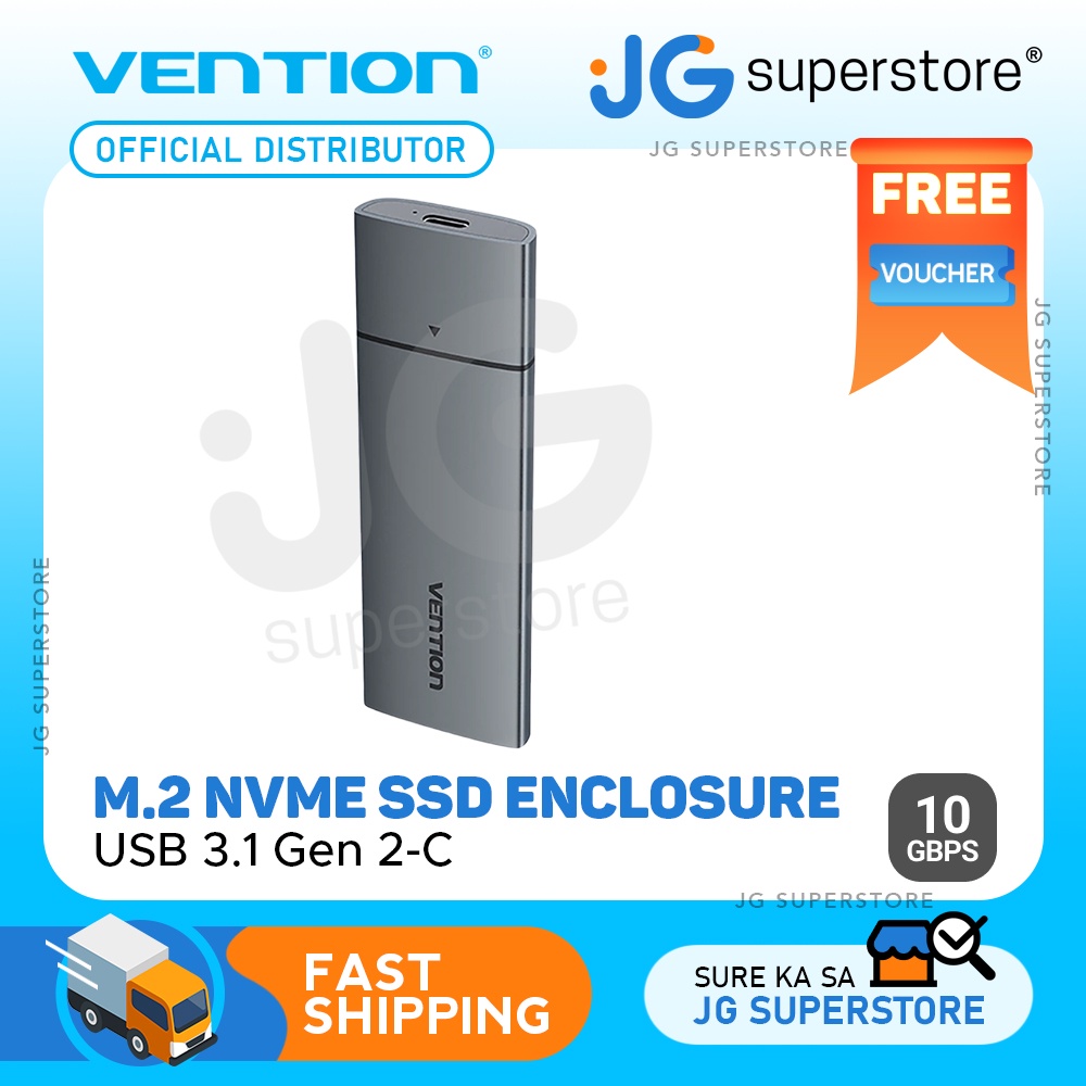 Vention USB3.1 Gen 2-C M.2 NVME SSD Enclosure 10Gbps Nickel-plated Hard ...