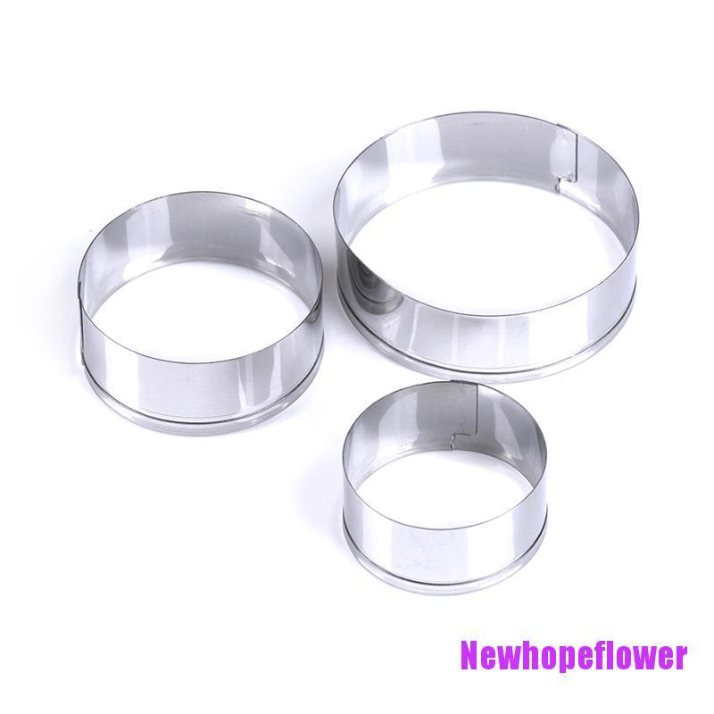 3pcs/set stainless steel round circle shaped cookie cutter biscuit pastry moldYN 