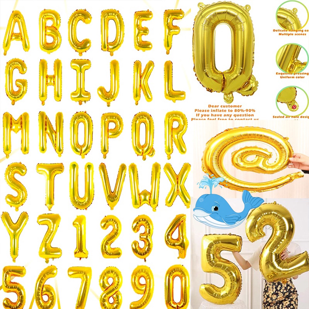 Gold Letter Balloons 16 Inch Custom Balloon Letters Alphabet Balloons ...