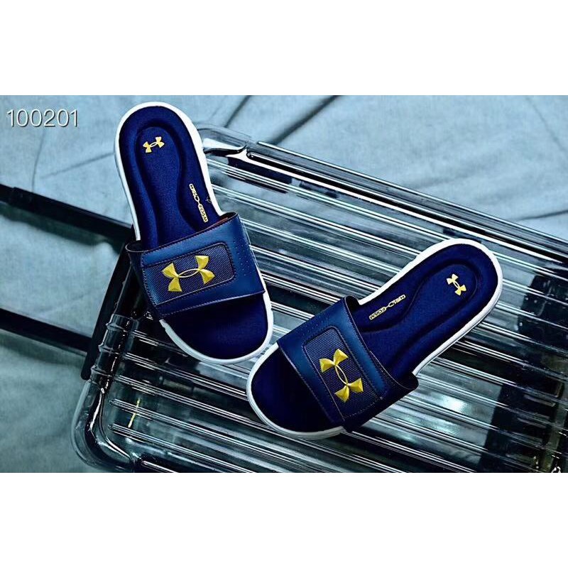 under armour blue slides