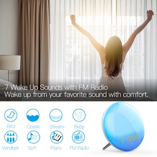 MOES WiFi Wake Up Smart Light Alarm Clock with 7 Colors Sunrise Sunset Simulation Tuya APP Control Works with Alexa Google Home #3