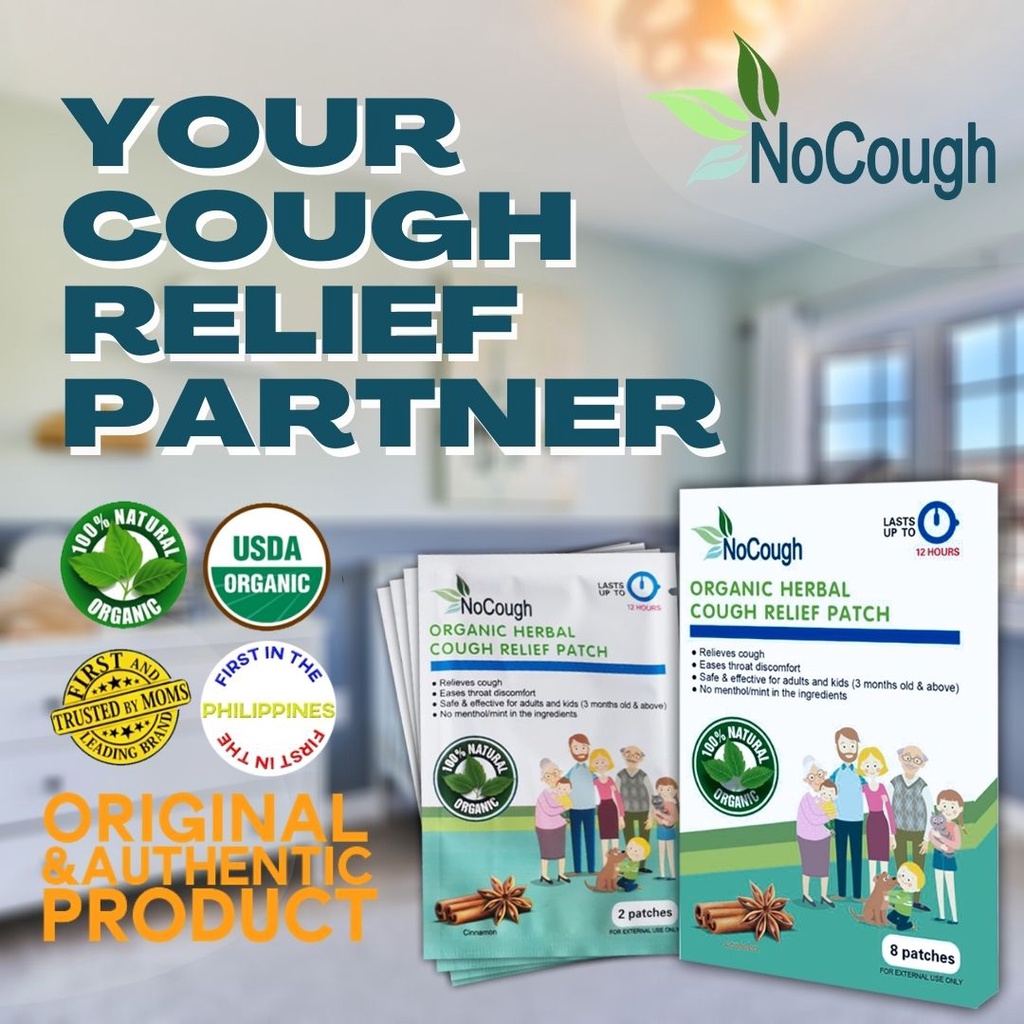 18 SACHETS (36 PATCHES) NoCough Relief Patch No Cough Ubo Herbal