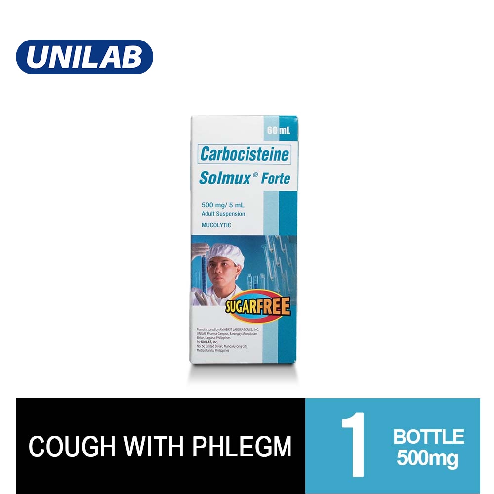 Solmux Adult Suspension 60mL Carbocisteine (Great tasting solution for