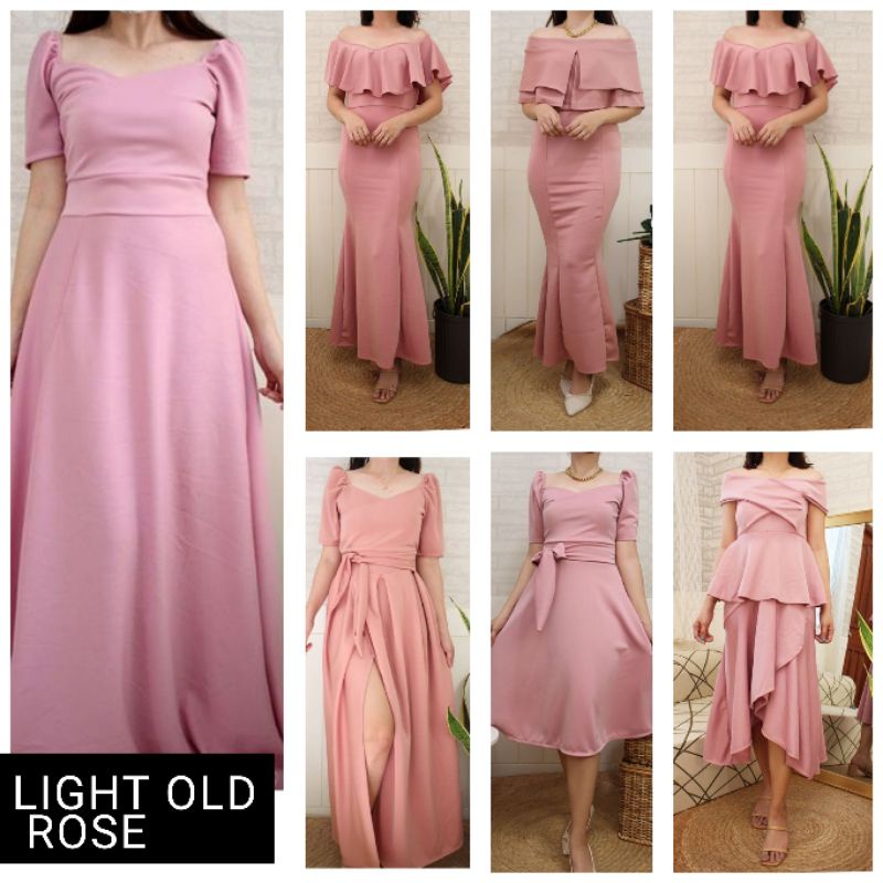 LIGHT OLD ROSE THEME FORMAL DRESSES | Shopee Philippines