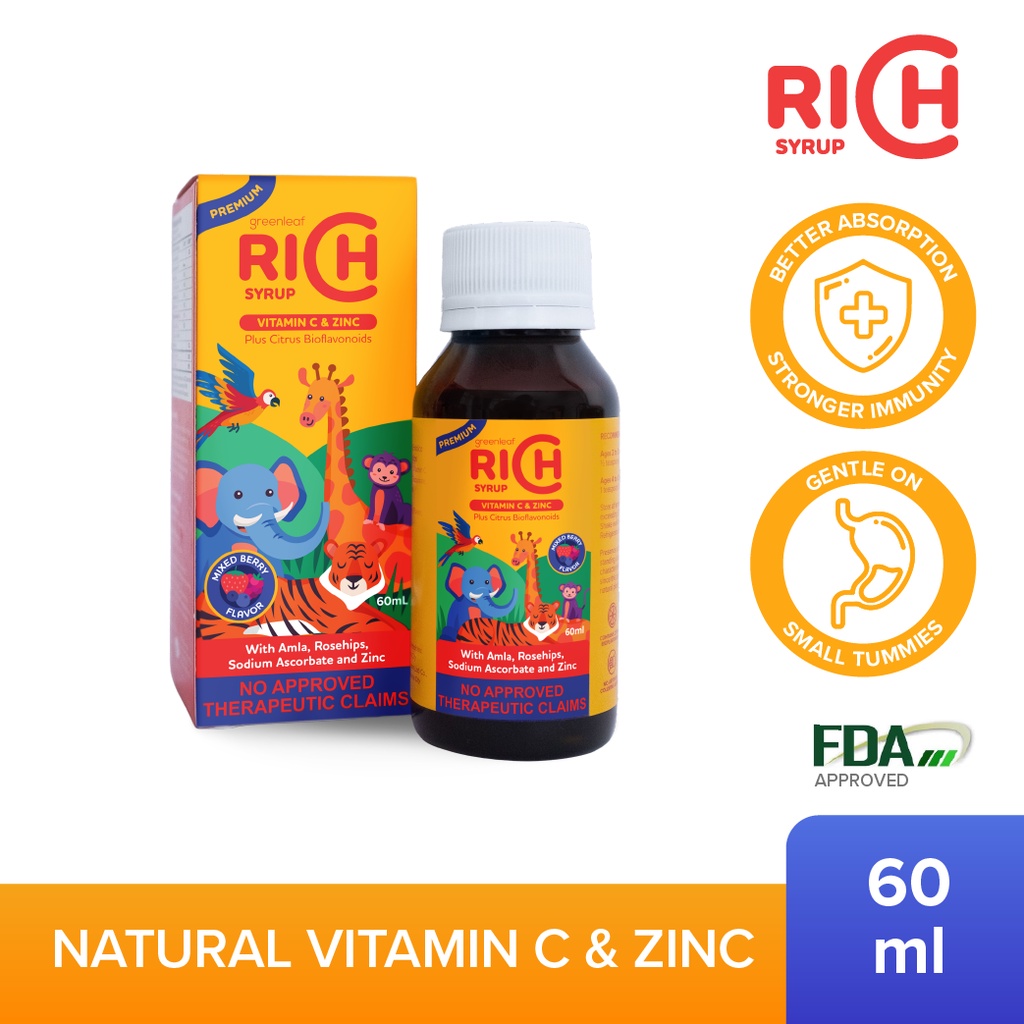 Rich Premium Natural Vitamin C Supplement for Kids 60ml Shopee