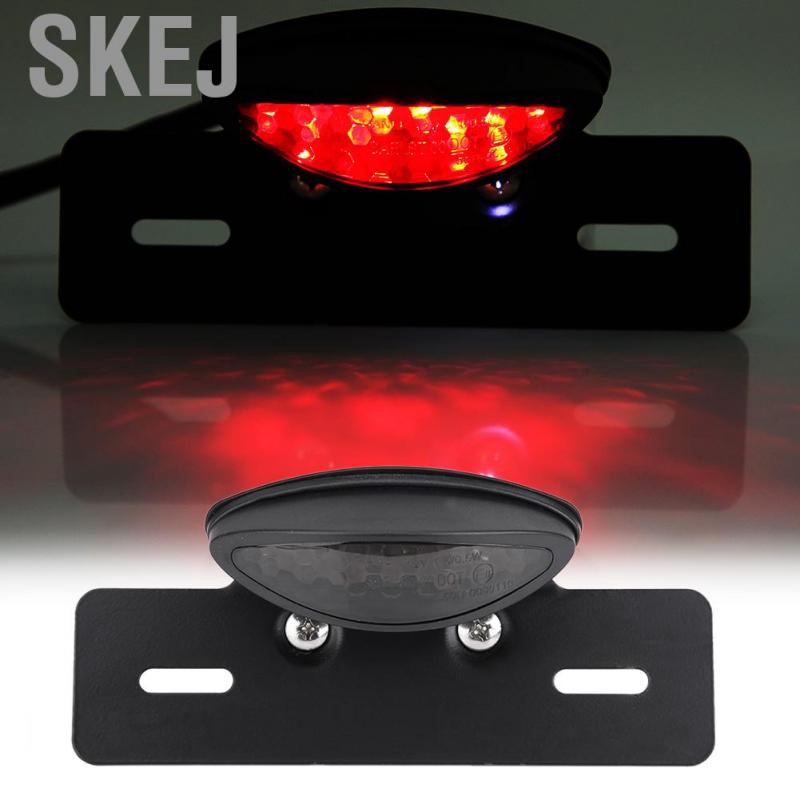 Motorcycle Rear Tail Stop Brake LED Red Light with License Plate Mount Holder