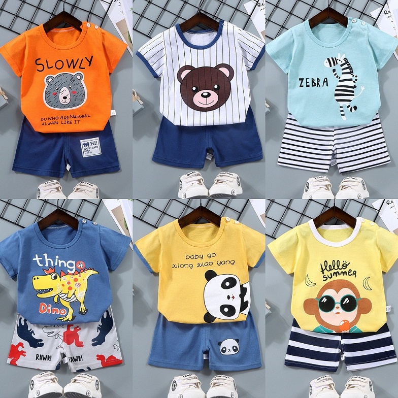 0-4yrs Baby kids terno for boy girl T-shirt w/shorts two piece | Shopee ...