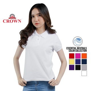 Crown Polo Shirt for Women Plain Tshirt Short Sleeve Polo for Women Casual Honeycomb Blue White Tops #9