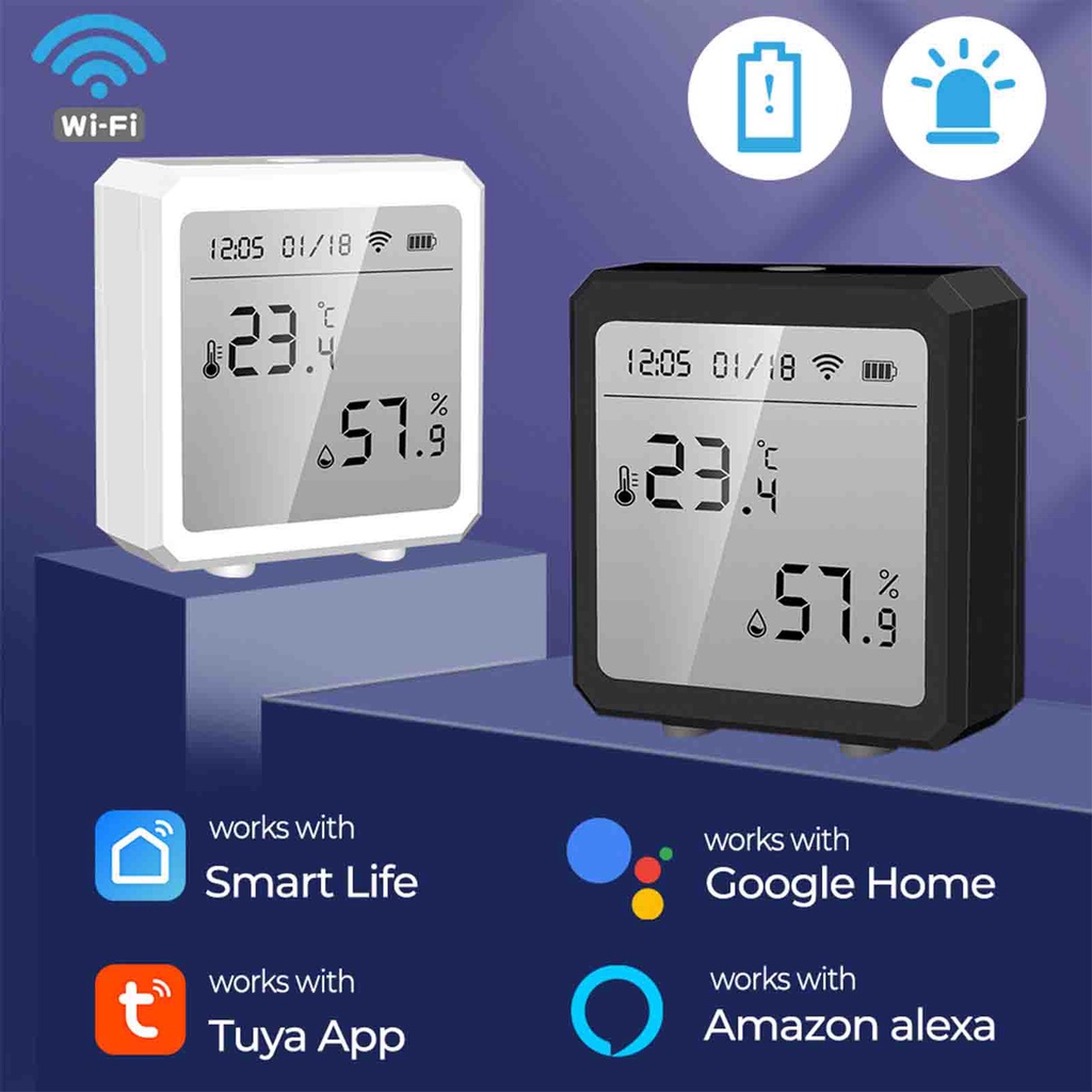 Smart Home WiFi Temperature And Humidity Sensor Indoor LCD Digital