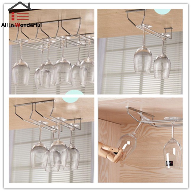 Stainless Steel Wall Mount Stemware Wine Glass Hanging Rack Shopee
